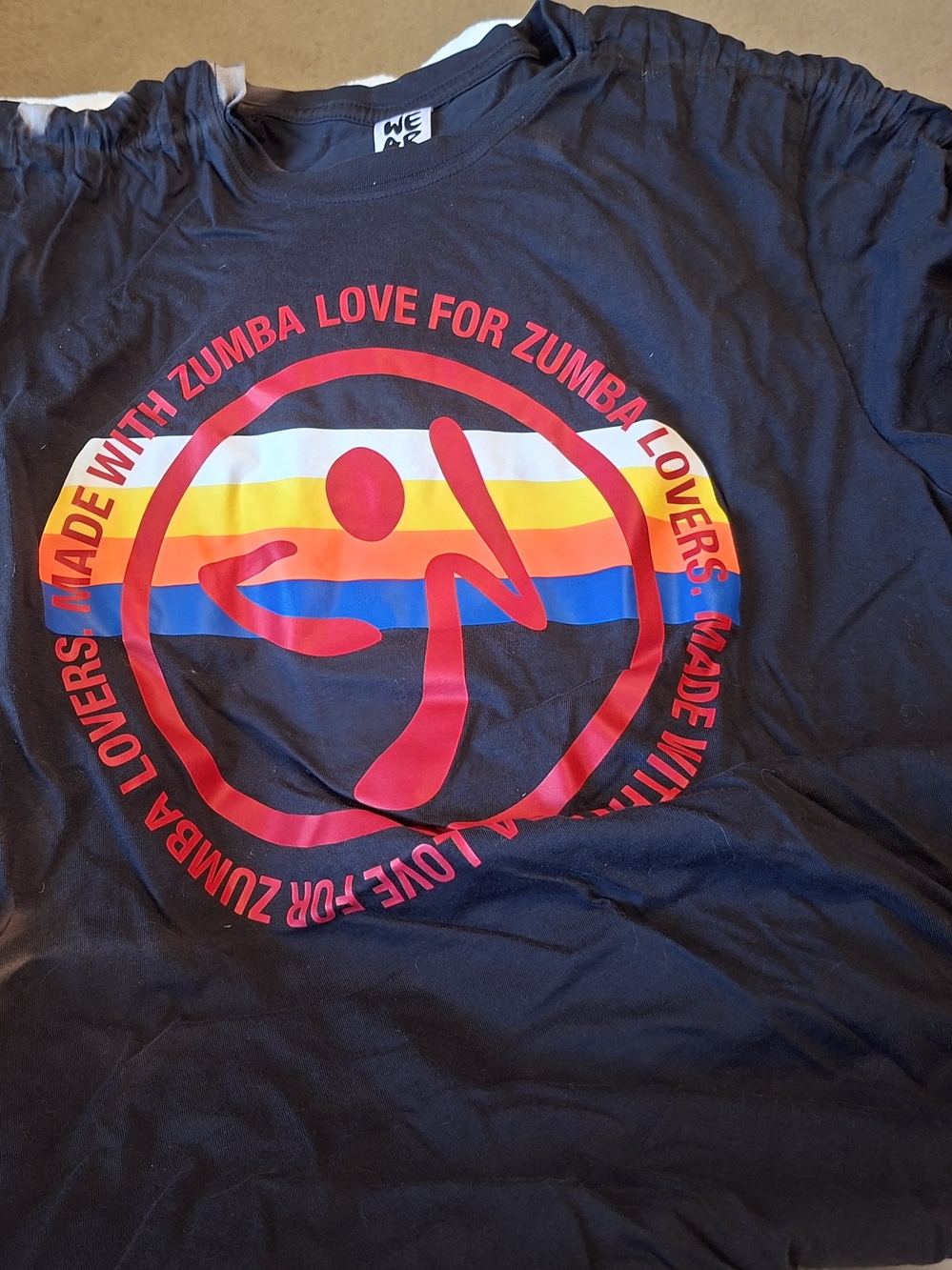 Zumba Black Graphic Tee with Rainbow Logo